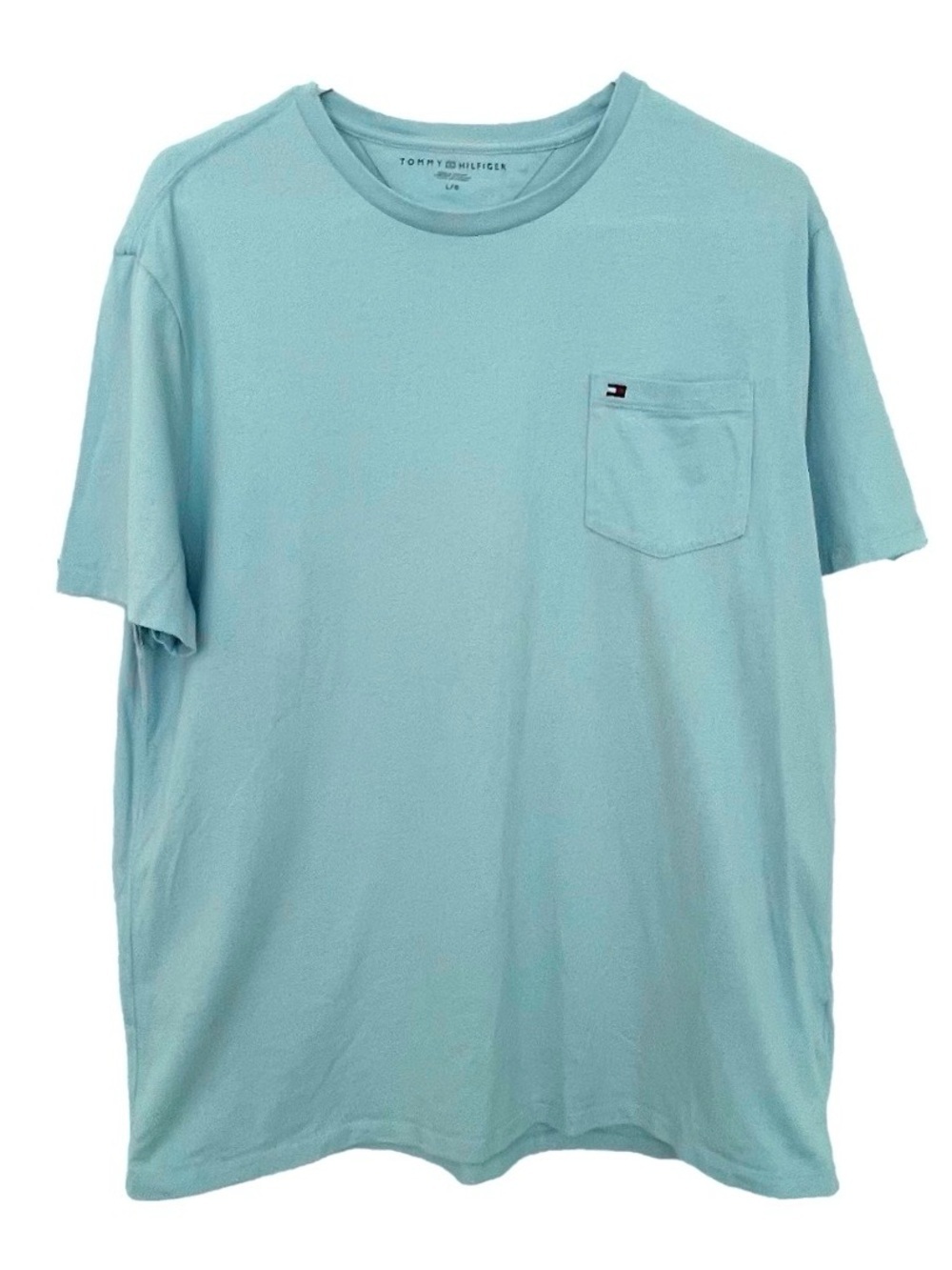 Tommy Hilfiger Men's Light Blue Pocket T-Shirt Size L